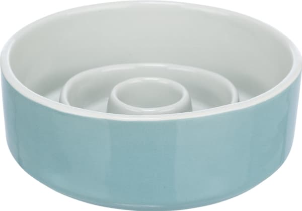 Trixie Slow Feeding bowl, ceramic, 0.45 l/ø 14 cm, grey/blue