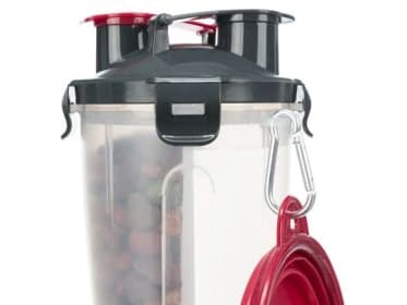 Trixie Foder og vand container, plastik, 2 × 0.35 l/ø11 × 23 cm