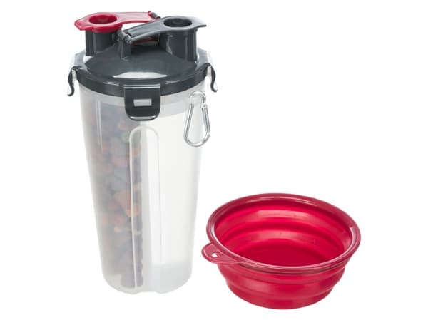 Trixie Foder og vand container, plastik, 2 × 0.35 l/ø11 × 23 cm