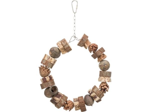 Trixie Ring swing, wood/pine cone, ø 18 cm