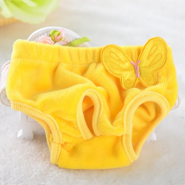 2 STK Pet Fysiologiske Bukser Hunde Estrus Bowknot Sanitary Bukser, Størrelse: L (gul)