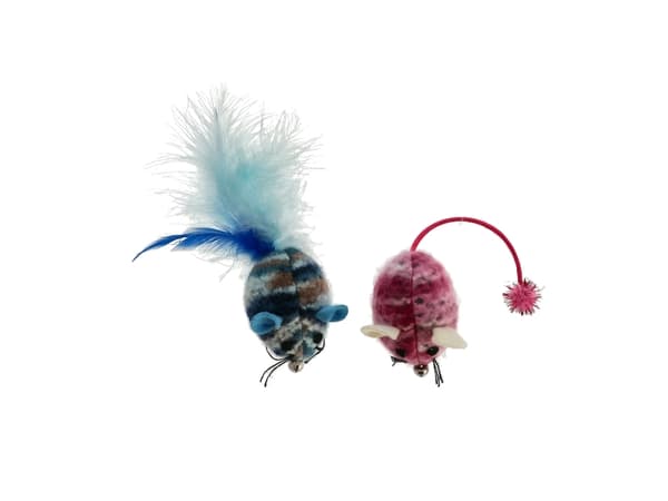 Dogman Kattleksak Fuzzy Mus 2p Flerfärgad 9cm