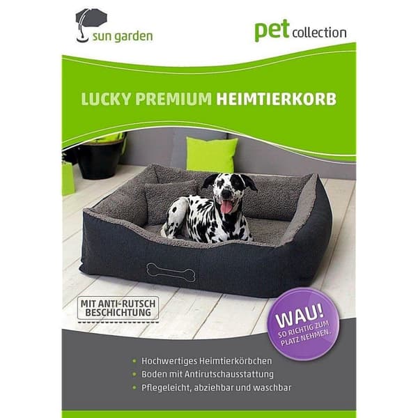 Sun Garden Luxury Hundekurv Lucky + Pude 59x67x20cm Grå