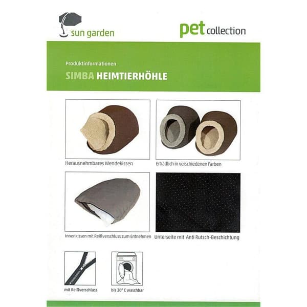 Sun Garden Simba Pet Den 45x40x32cm ruskea/beige
