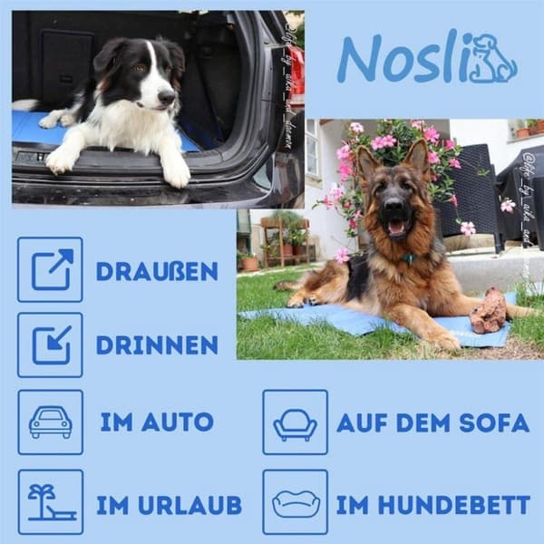 Nosli Itsejäähdyttävä jäähdytysmatto koirille ja kissoille 76x103 cm merensininen