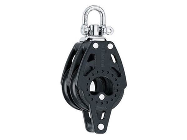 Harken Carbo Blok 75 mm dobbelt, svirvel, hunsvot