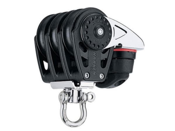 Harken Carbo Block 40 mm trippel , svängbar , Cam-Cle