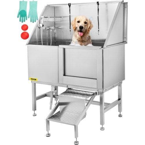 Dog Pet Grooming Bath Tub 50" Wash Shower Waterproof Accessories Walk-in Ramp