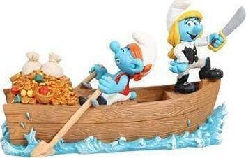 AQUA DELLA Aqua Della Decoration Smurfs In A Boat Pirate 18.7x8.2x10