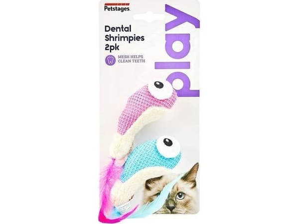 Petstages Petstages Dental Shrimps 2 st, kattleksak
