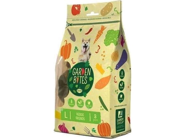 Duvo+ Garden Bites Veggie Friends Stor pung store grønnsaker for rengjøring av tenner Pakke 270g