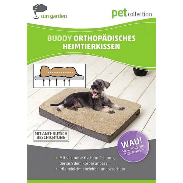 Sun Garden Buddy Ortopedisk hundkudde 79x60x8cm Grå/Antracit