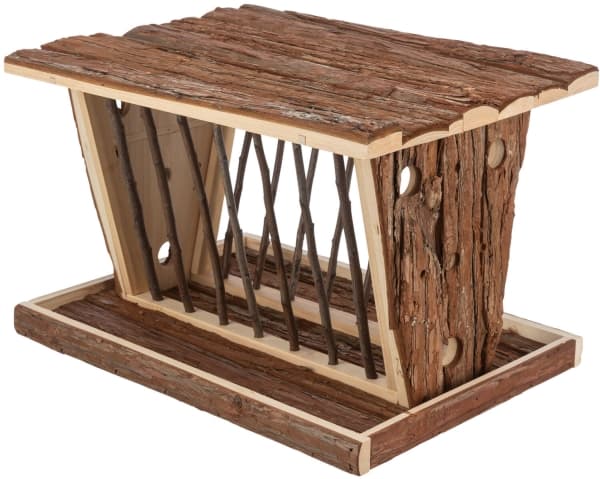 Trixie Hay manger with floor & roof, bark wood, 40 × 22 × 30 cm