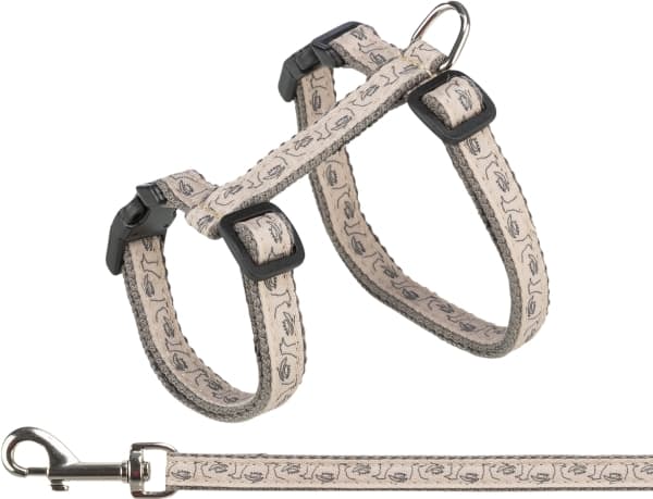Trixie Cat harness with lead, 27–45 cm/13 mm, 1.20 m, grey/beige