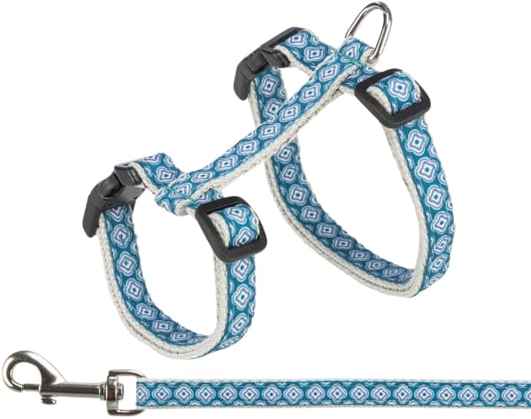 Trixie Cat harness with lead, 27–45 cm/13 mm, 1.20 m, grey/blue