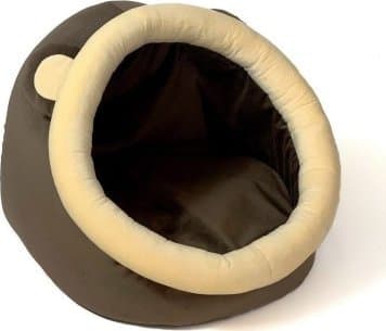 GO GIFT kennel kissan sänky - ruskea ja kerma - 40x45x34 cm