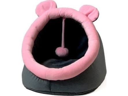 GO GIFT kennel katteseng - grafit-vaaleanpunainen - 40x45x34 cm
