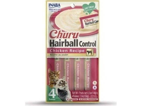 INABA Churu Hairball Chicken - godbid til katte - 4x14 g