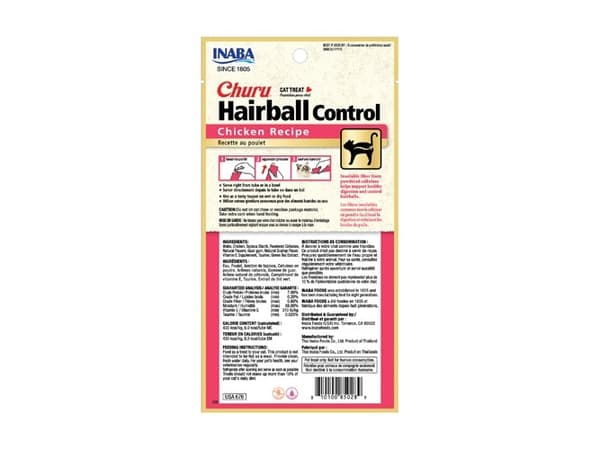 INABA Churu Hairball Chicken - godbid til katte - 4x14 g