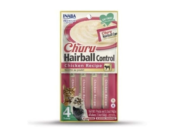 INABA Churu Hairball Chicken - herkku kissoille - 4x14g