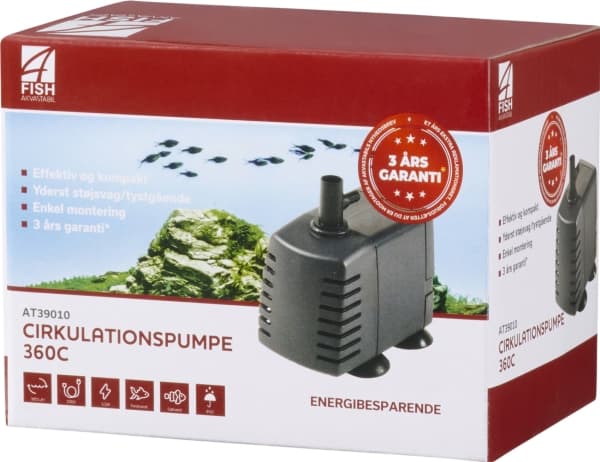4FISH cirkulationspumpe 360C, 360 L/T, 5,5W
