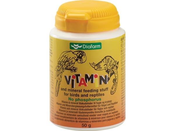 Diafarm Vit/min. pulver t/fugle&krybdy 50g u. phosphor