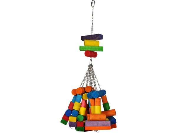 Vadigran Bird Toy wood big cubes multi color 76cm