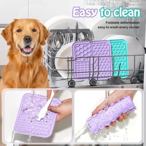 Licky Mats for Dogs and Cats 2 Pack with 1 Spatula