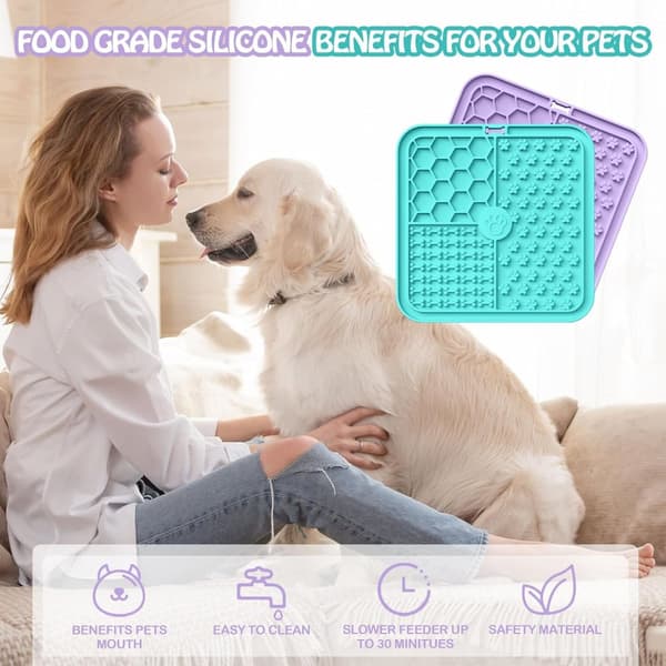 Licky Mats for Dogs and Cats 2 Pack with 1 Spatula