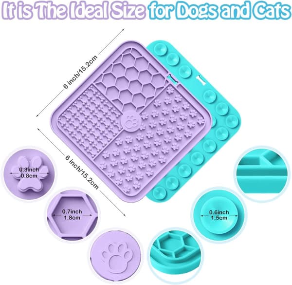 Licky Mats for Dogs and Cats 2 Pack with 1 Spatula
