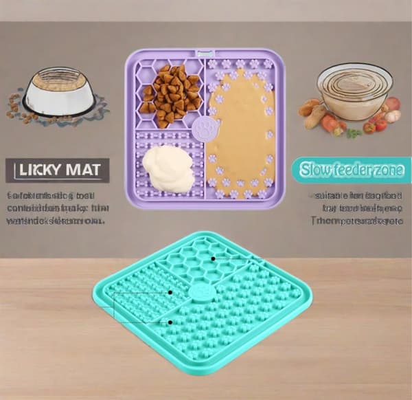 Licky Mats for Dogs and Cats 2 Pack with 1 Spatula
