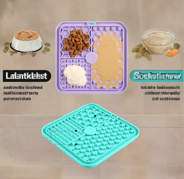 Licky Mats for Dogs and Cats 2 Pack with 1 Spatula