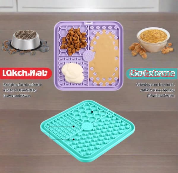 Licky Mats for Dogs and Cats 2 Pack with 1 Spatula