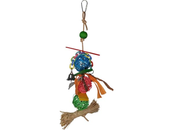 Vadigran Bird Toy 3 wicker balls multi color 35cm