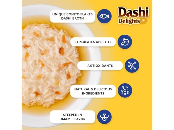 INABA Dashi Delights Chicken with bonito flakes in broth - Kattegodbidder - 70g
