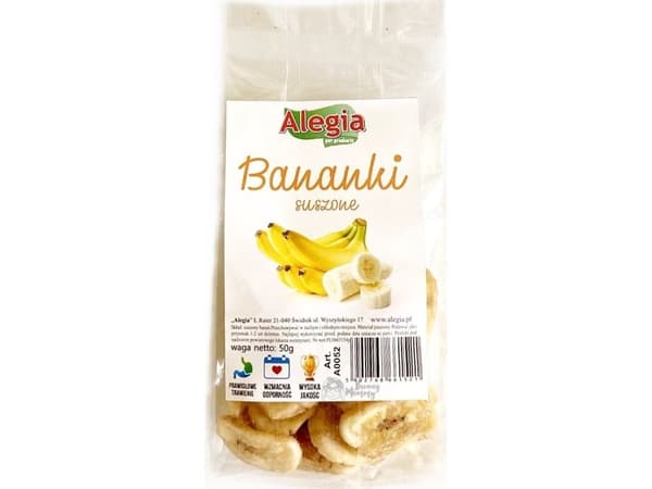 ALEGIA Torkade bananer - godis för gnagare och kaniner - 60g