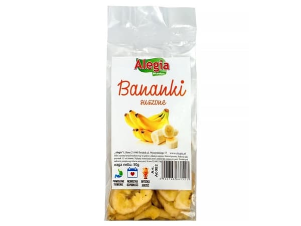 ALEGIA Torkade bananer - godis för gnagare och kaniner - 60g