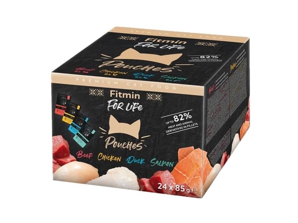 FITMIN For Life Pouch multipack - våtfoder för katter - 24x85g