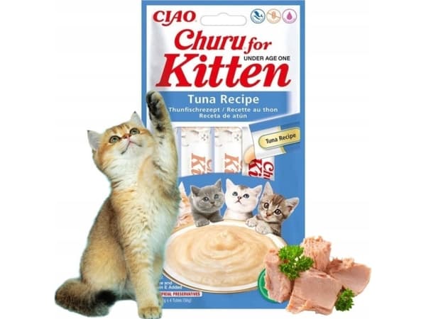 INABA Churu Kitten Tonnikala - kissan herkku - 4x14 g