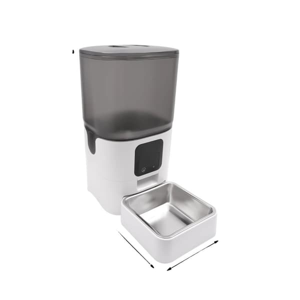 6L Smart Pet Food Dispenser, APP-styrd, LCD-skärm,6 liter, Vit