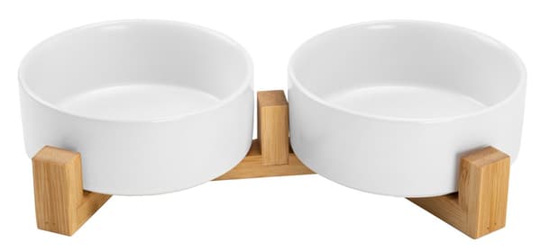 Keramiske hundeskåle 400ml 2x JAX hvid