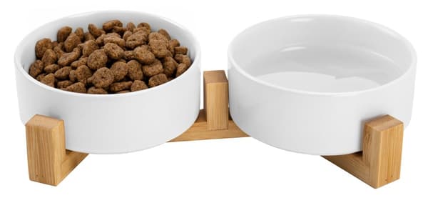 Keramiske hundeskåle 400ml 2x JAX hvid