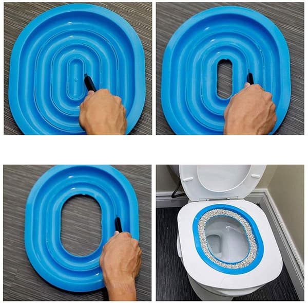 NILS kat toiletbetræk, blå