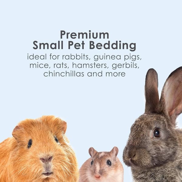 Rent och mysigt superabsorberande papperssängkläder för burar, hamster, gerbil, möss, kanin, marsvin, 85 liter, vit