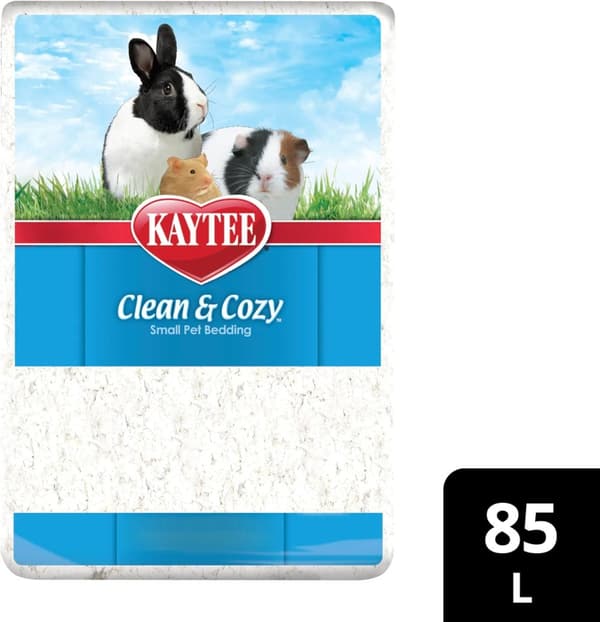 Rent och mysigt superabsorberande papperssängkläder för burar, hamster, gerbil, möss, kanin, marsvin, 85 liter, vit
