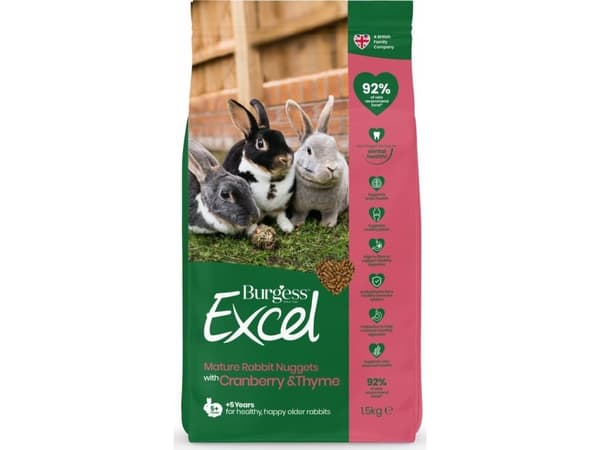 Burgess Excel Kypsän kanin rehu - karpaloilla ja timjamilla (1,5kg)