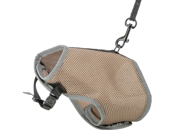 Trixie Soft harness cat, with lead, 24–42 cm, 1.20 m, taupe