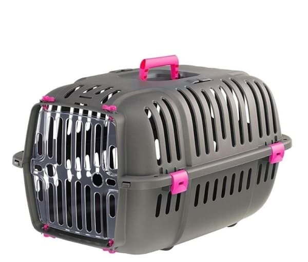 Ferplast Katte- og Hundetranportkasse - Passer til hunde og katte op til 8 kg - 37 x 57 x h 33 cm - JET 20 Hundetransportbur -