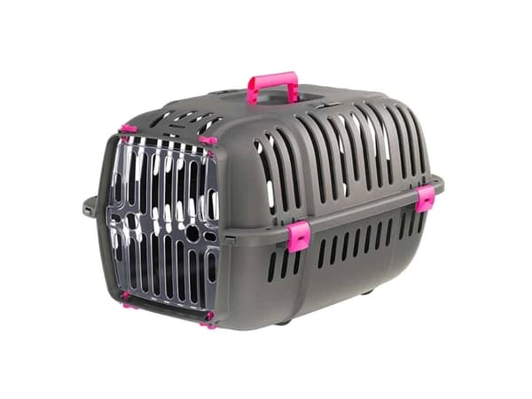 Ferplast Katte- og Hundetranportkasse - Passer til hunde og katte op til 8 kg - 37 x 57 x h 33 cm - JET 20 Hundetransportbur -