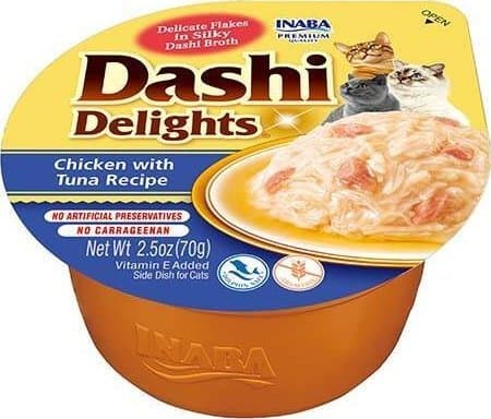 INABA Dashi Delights kylling tun bouillon - kattegodbid - 70g